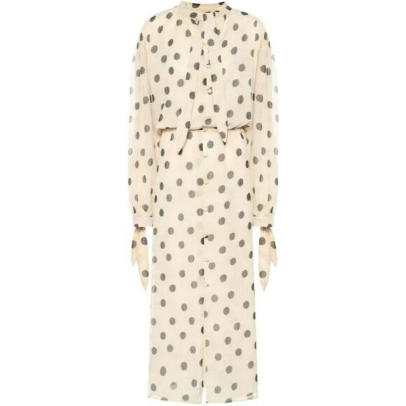 NANUSHKA Zahara Polka Dot Cream Dress Size Medium - Picture 2 of 11